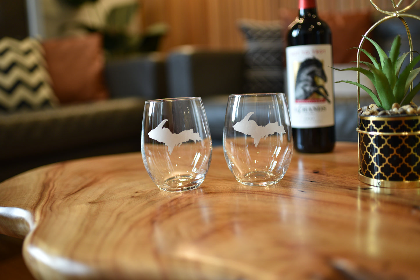 Upper Peninsula Stemless 15oz Wine Glass - 2 Pack