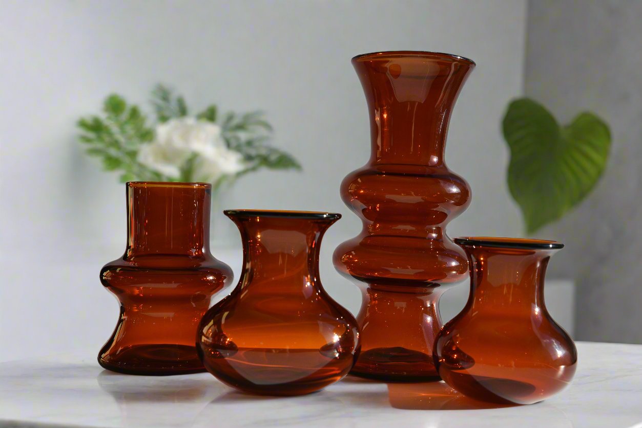 4 Piece Vase set - Sunlit Amber