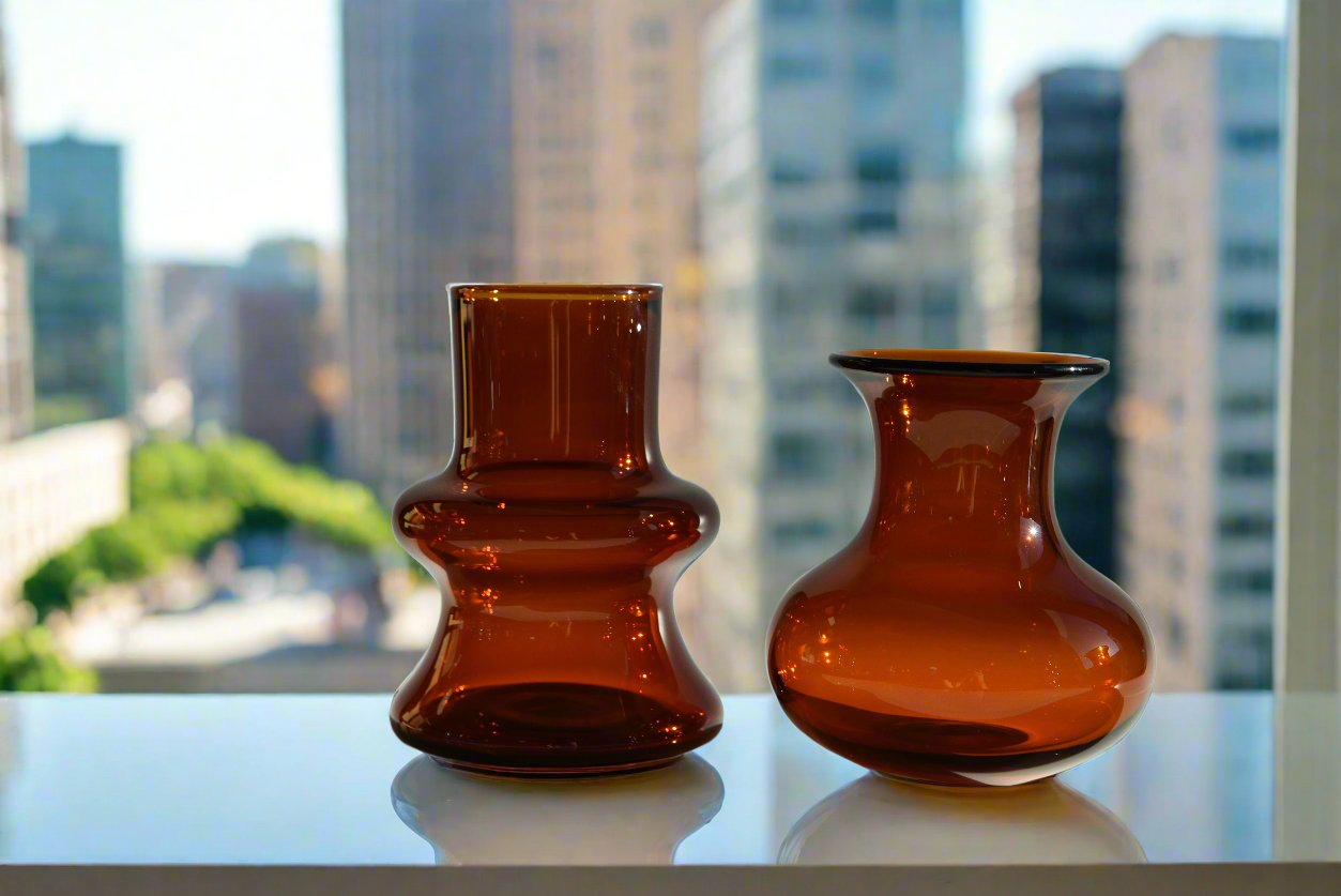 4 Piece Vase set - Sunlit Amber