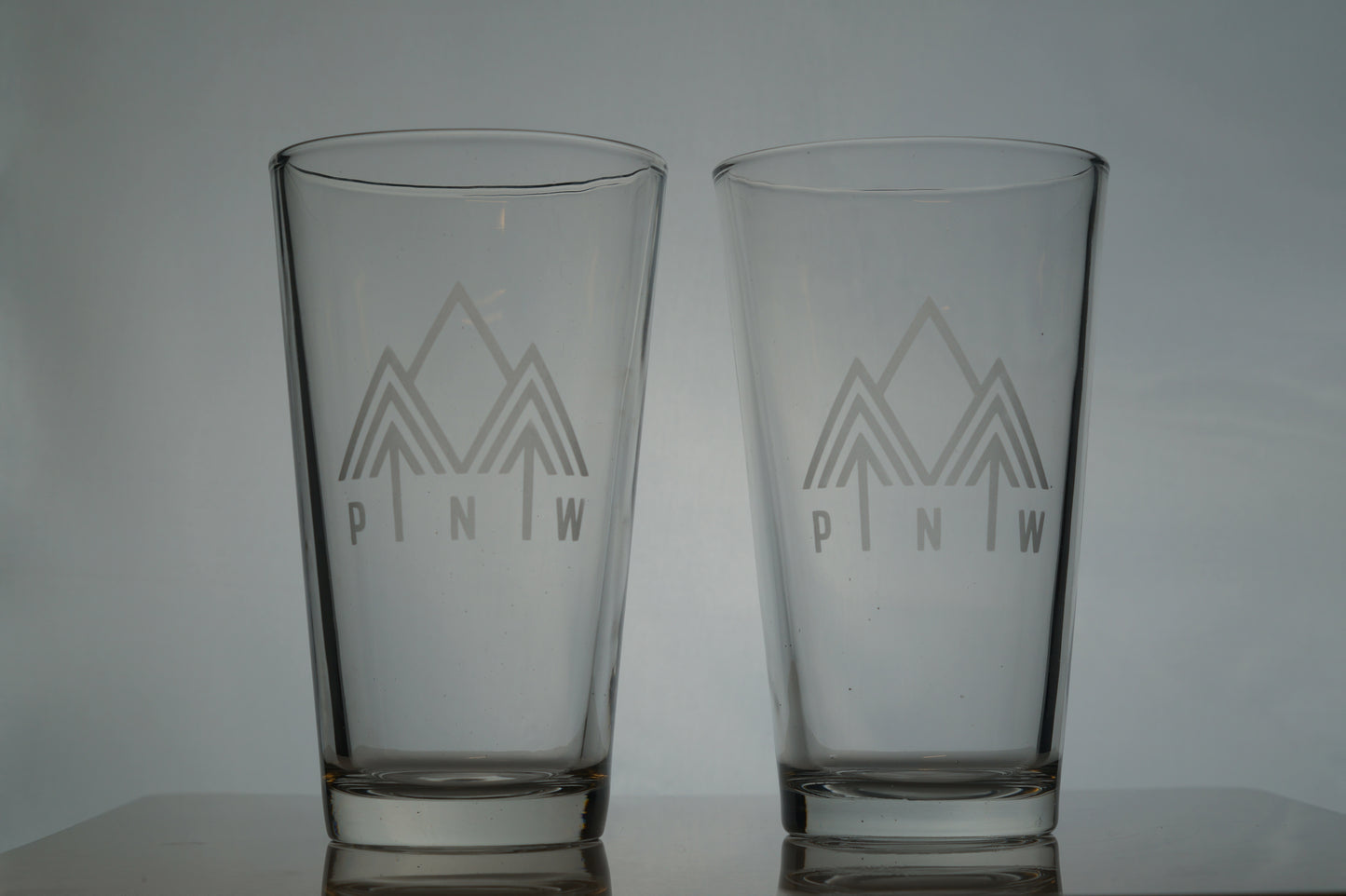 PNW Mountain Pint Glass
