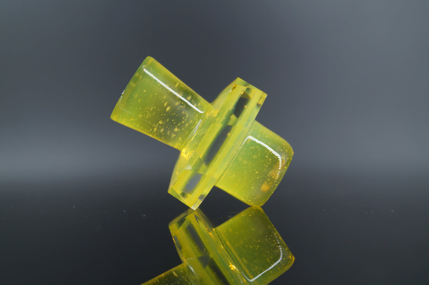 Faceted Vortex Halo Cap - Exp. #169 Transparent Yellow