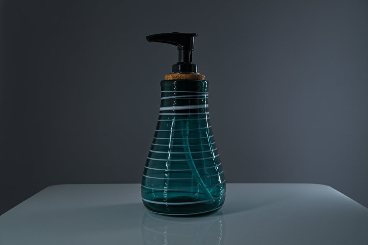 Soap Dispenser - Emerald Green and White