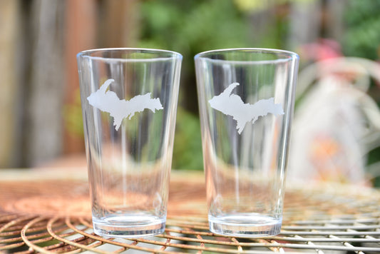 Upper Peninsula Pint Glass -  2 Pack