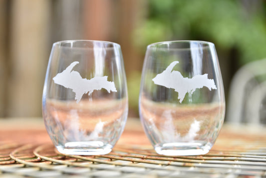 Upper Peninsula Stemless 15oz Wine Glass - 2 Pack