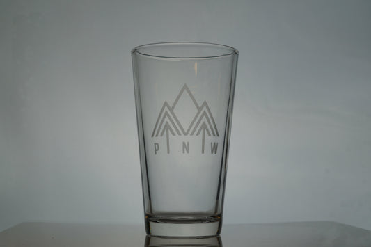 PNW Mountain Pint Glass